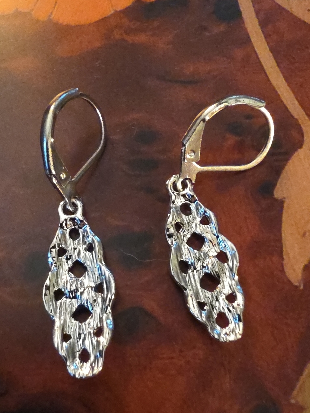 Silver-Tone Blue Infinity Knot Drop Earrings - Unbranded - Picture 2 of 5